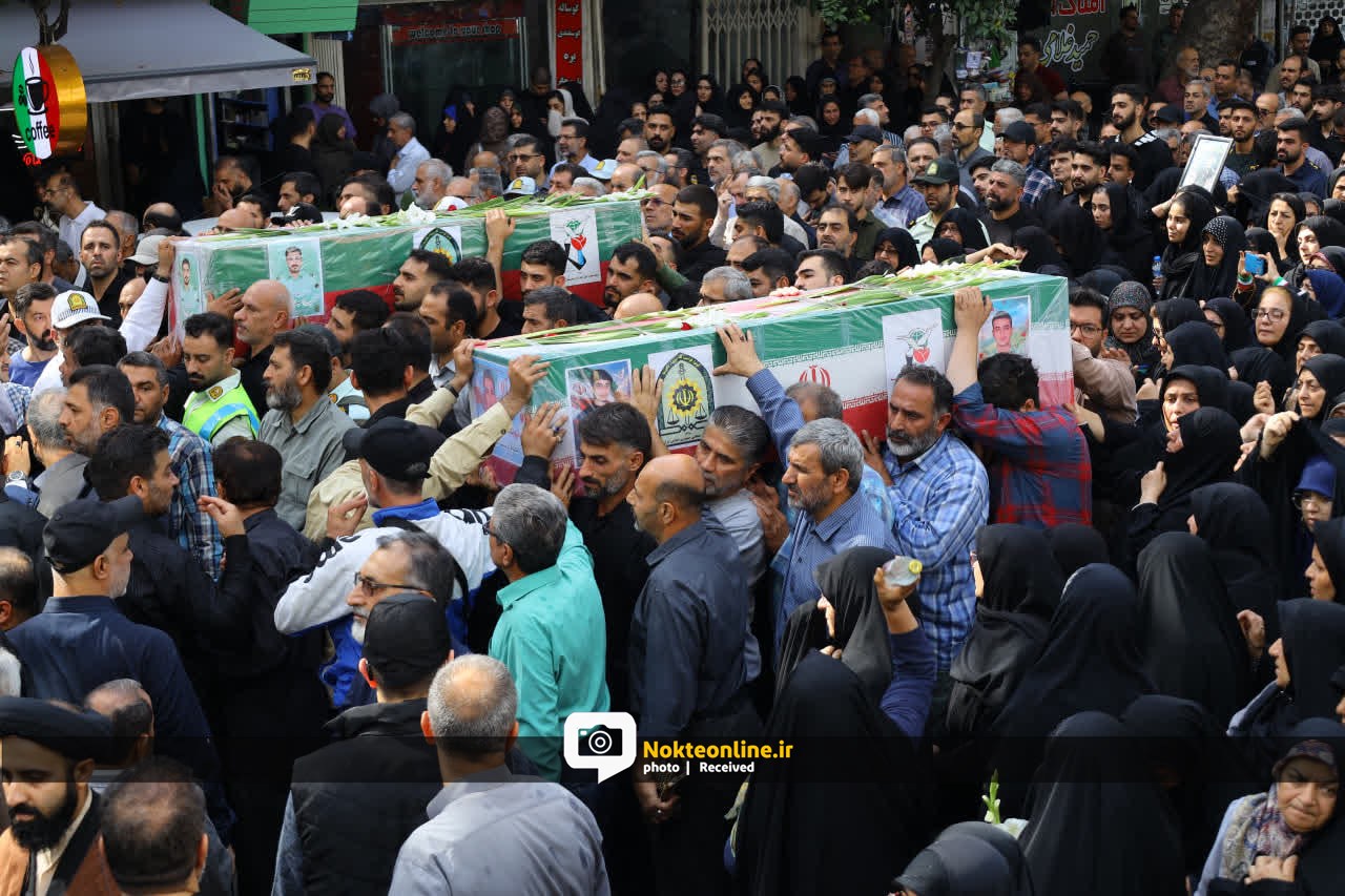 عکس/ تشییع پیکر شهدای مدافع امنیت «امیرحسین قاسمی» و «نظام دست گشاده» در ساری