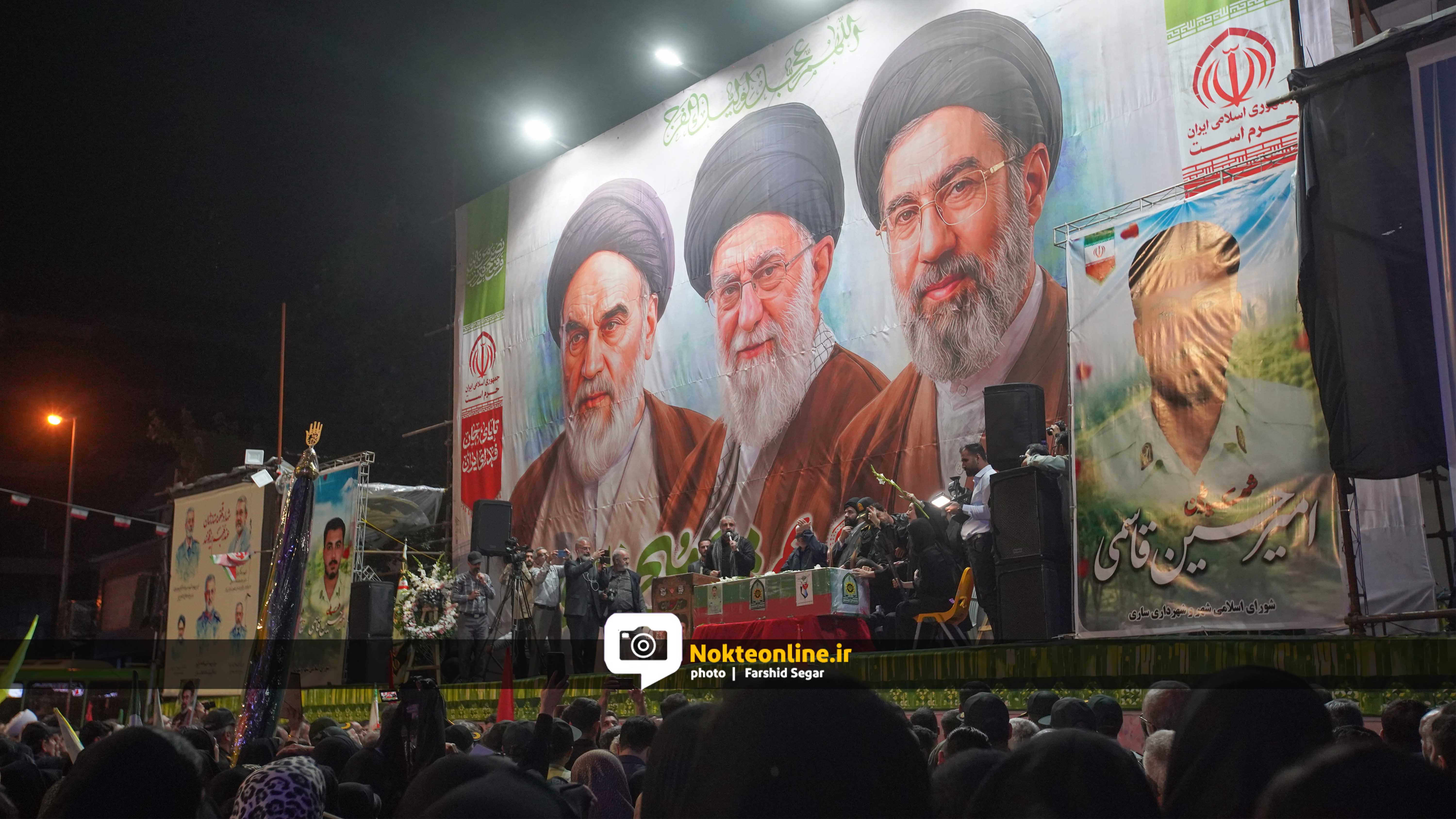 کلیپ | ساری در سوگ شهید امنیت؛ وداع باشکوه مردم با پیکر امیرحسین قاسمی